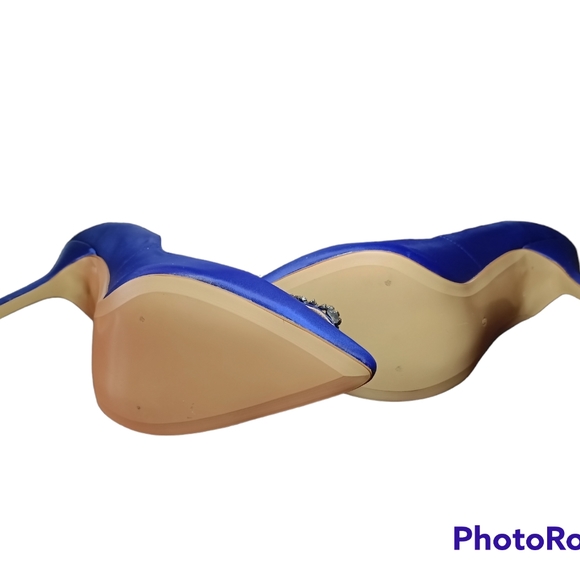 NWOT EKS Royal Satin Pumps W/Rhinestone Embellishments On Toe. - Picture 7 of 16